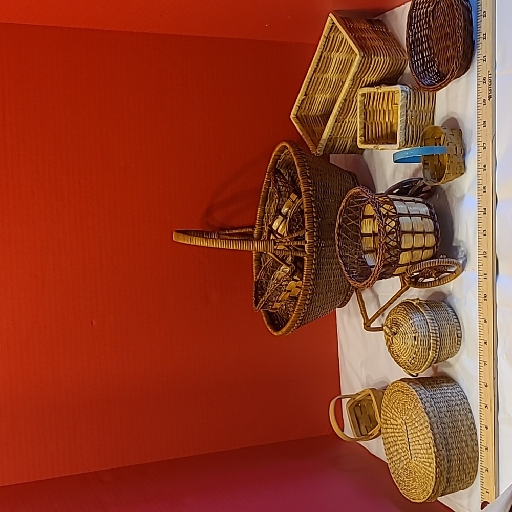 Handcrafted Wicker Basket Set - Brown - Picture 9 of 9